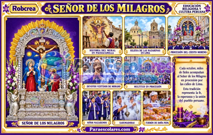 Lámina Escolar Del Señor De Los Milagros